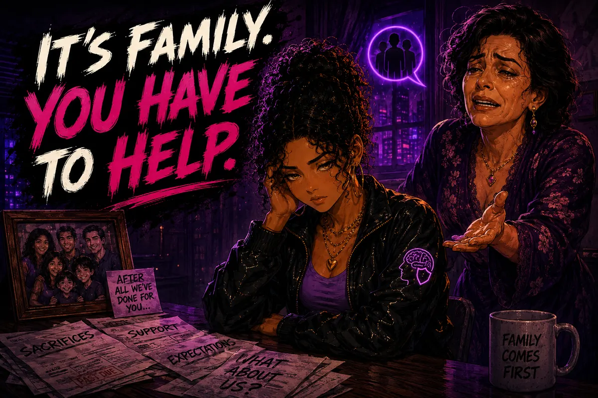 A family money request turns into guilt, urgency, and obligation pressure.