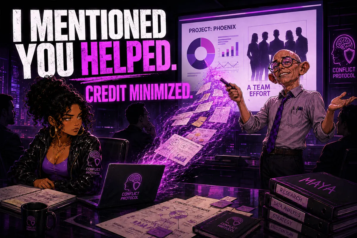 A work contribution is minimized as help instead of being named as ownership.