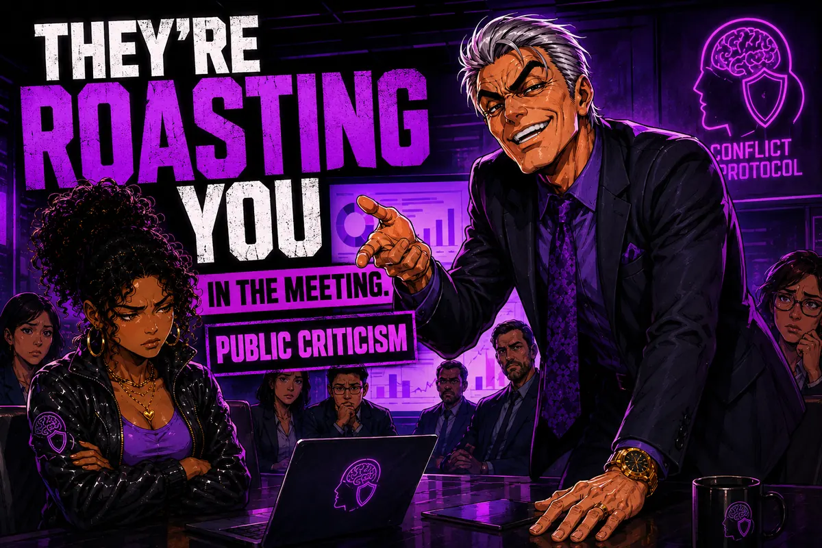 A boss or coworker criticizes someone publicly instead of handling feedback directly.