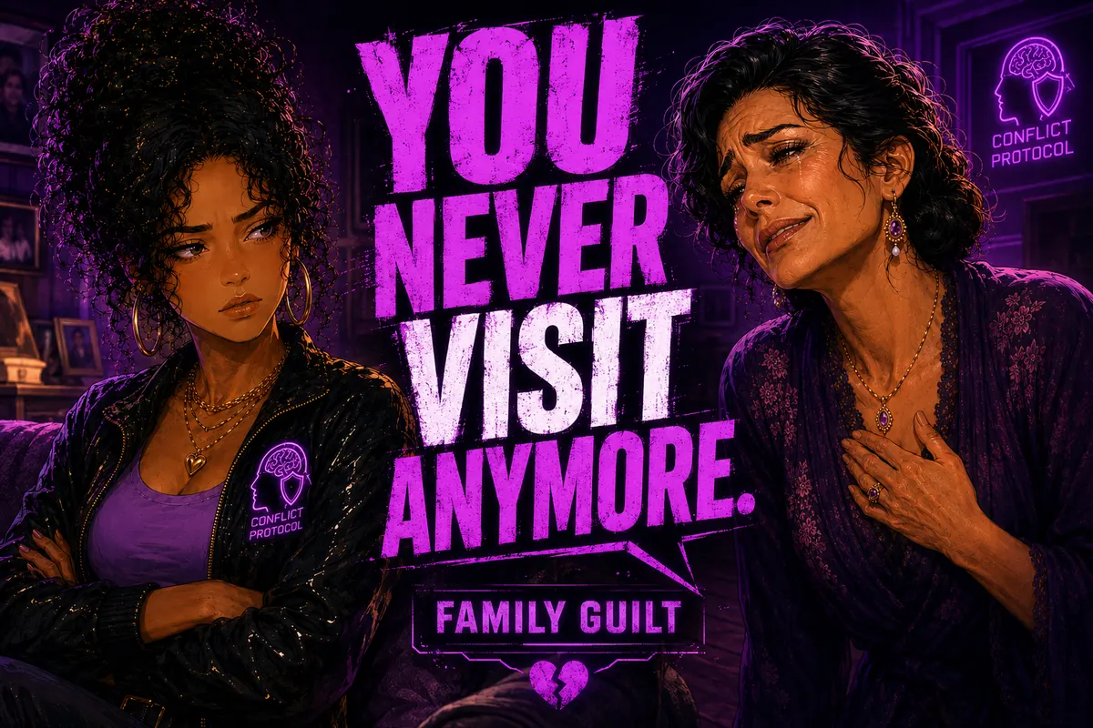 A family visit conflict turns one absence into a global accusation.